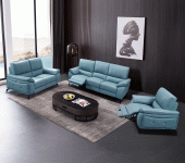 Living Room Furniture Sofas Loveseats and Chairs 2934 Blue w/ electric recliners
